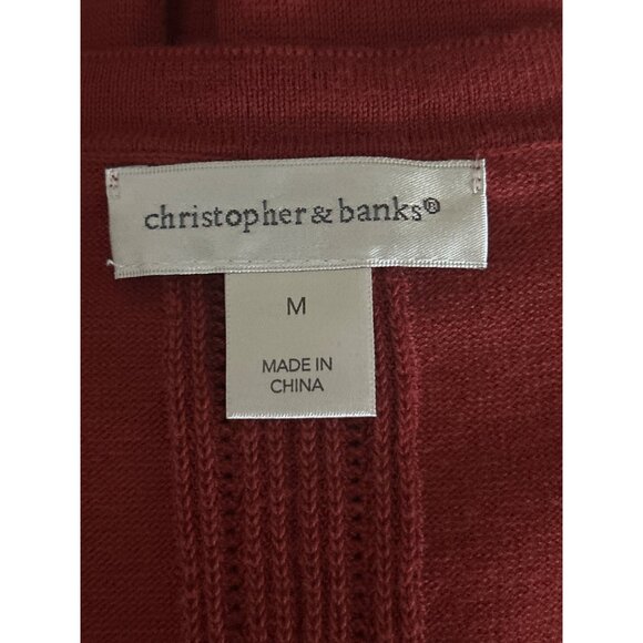 Christopher & Banks M Rust Cardigan Sweater With Short Sleeves & Button Front - Picture 4 of 8